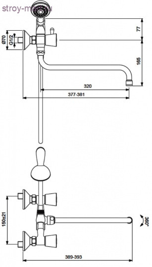 Смеситель двуручный для ванны Квадро/Quadro хром к/затвор труб поворот дл/излив L=320мм Vidima BA249AA Смеситель двуручный для ванны Квадро/Quadro хром к/затвор труб поворот дл/излив L=320мм Vidima BA249AA