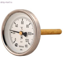 Термометр биметаллический Дк100 L=100мм 160C ТБП-Т Юмас - 011-0265 Термометр биметаллический Дк100 L=100мм 160C ТБП-Т Юмас - 011-0265