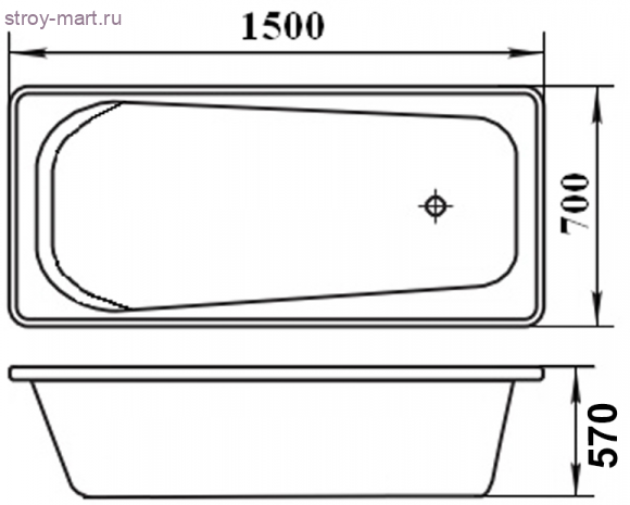 Ванна прямоугольная стальная эмалированная Antika 1500х700 без комплекта Ванна прямоугольная стальная эмалированная Antika 1500х700 без комплекта