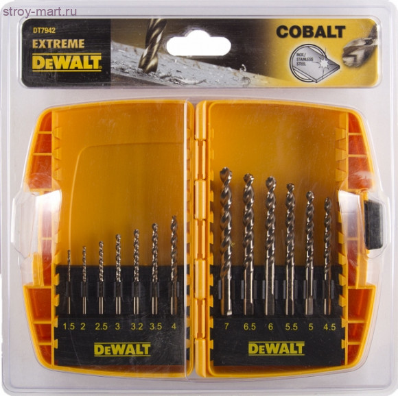 Набор 13шт,сверла д\металла HSS-СО,ф1.5-7мм - DT 7942 Набор 13шт,сверла д\металла HSS-СО,ф1.5-7мм - DT 7942