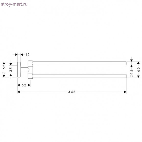 Полотенцедержатель двухрожковый 40512000 Полотенцедержатель двухрожковый 40512000