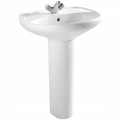 Умывальник Zeta белый с пьедесталом 1 отверстие 2 величины в комплекте 550х440 Jika 8.1039.1.000.104.9, 8.1939.0.000.000.9 - 4606034156346