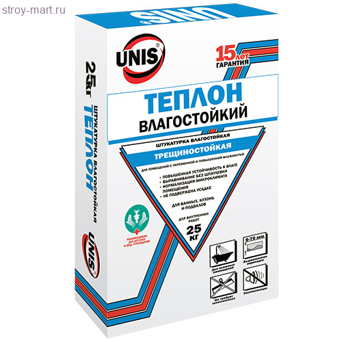 «Юнис-Теплон» Влагостойкий 25кг (48 шт/под) - С-000062779 «Юнис-Теплон» Влагостойкий 25кг (48 шт/под) - С-000062779