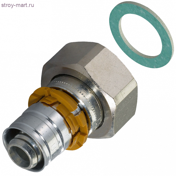 Муфта (штуцер) МП латунь MLC Дн 25х3/4 нак. гайка пресс Uponor 1015295 - 027-6844