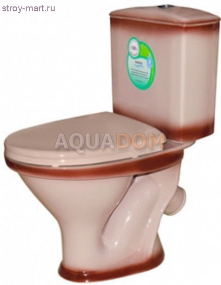 Унитаз-компакт декор беж козырьковый косой выпуск в комплекте Santeri - 023-1814