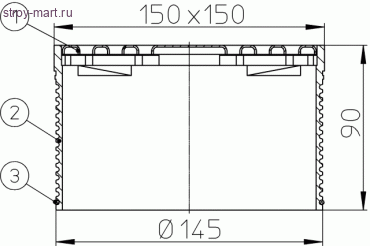 Элемент надставной с решеткой из нерж сталь HL 66.9 Элемент надставной с решеткой из нерж сталь HL 66.9