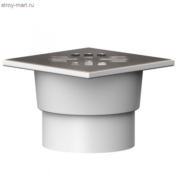 Трап вертикальный PP Ду 50 100х100 решетка нерж сталь Татполимер -4606034143070