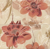 Lazio beige Flower Панно (из 2х пл) 58,3х59,3