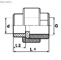 Муфта PP-R комбинированн разъемная белый Дн 25x3/4 ВР Firat - 4606034005613 Муфта PP-R комбинированн разъемная белый Дн 25x3/4 ВР Firat - 4606034005613