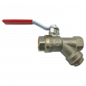 Кран шаровой латунь с фильтром Ду15 м/м рыч - 007-7405