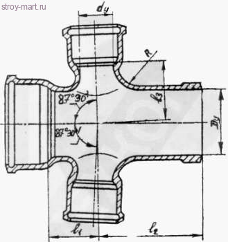 Крестовина чугун канализационн Ду 100х100х50 б/нап ГОСТ 6942-98 прав - 027-1836 Крестовина чугун канализационн Ду 100х100х50 б/нап ГОСТ 6942-98 прав - 027-1836