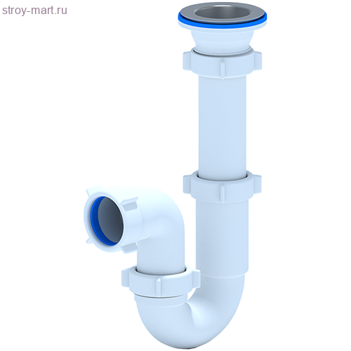 Сифон для умывальника/мойки нерж/сетка 1 1/2х40 трубный АНИ Пласт D0100
