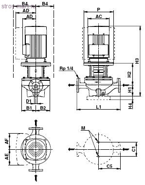 Насос ин-лайн ТР 80-240/4 A-F-A-BAQE 380В Grundfos 96108840