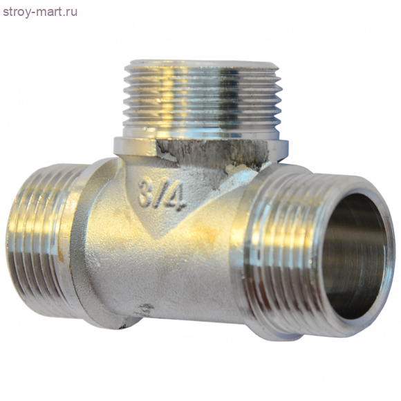 Тройник латунь никель Ду 20 НР STC 5270 - 4606034021385 Тройник латунь никель Ду 20 НР STC 5270 - 4606034021385