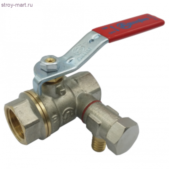 Кран шаровой латунь со спуск Ду15 м/м рыч - 007-7413 Кран шаровой латунь со спуск Ду15 м/м рыч - 007-7413