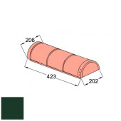 Конек полукруглый конечный Decra Classic/Roman L=423 мм Хвойный лес - С-000113329 Конек полукруглый конечный Decra Classic/Roman L=423 мм Хвойный лес - С-000113329