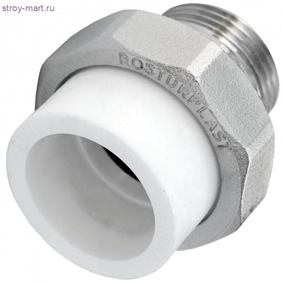 Муфта PP-R комбинированн разъемная белый Дн 20х1/2 НР РосТурПласт 10640 - 4640014210550