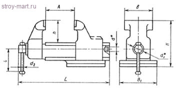 Тиски слесарн поворотные с параллельным захватом 140мм ГОСТ 4045-75 - 009-0256 Тиски слесарн поворотные с параллельным захватом 140мм ГОСТ 4045-75 - 009-0256