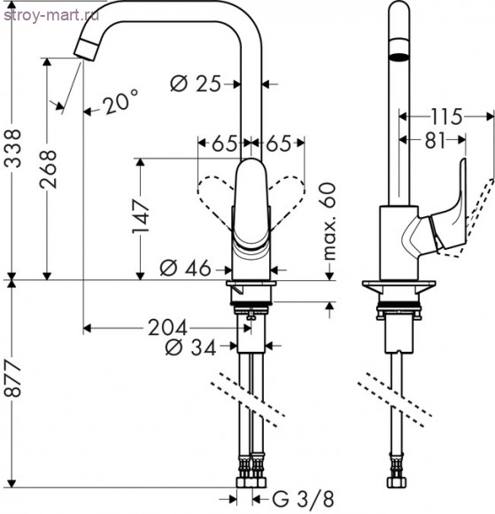 Смеситель для кухни, однорычажный, ?’ Focus 31820800 Смеситель для кухни, однорычажный, ?’ Focus 31820800