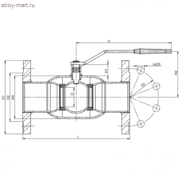 Кран шаровой сталь DZT Ду 15 Ру16 фл 150C BROEN 4110316015