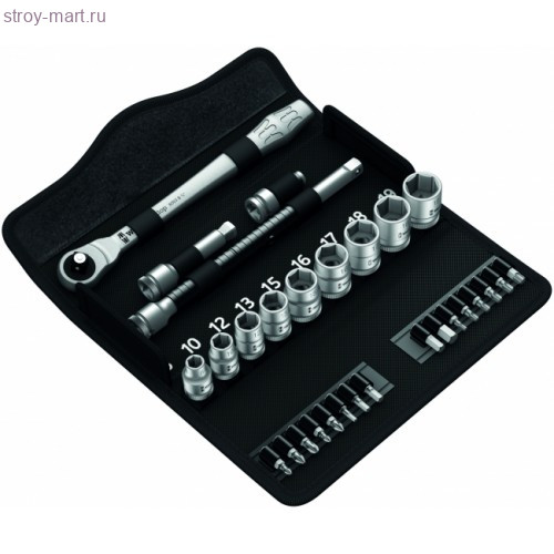 8100 SB 7 Набор насадок с трещоткой Zyklop Metal Push, переставной квадрат, 3/8 - WE-004047