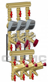 Модуль коллекторный этажного узла учета тепловой энергии с комбинированной балансировкой МКТ100-2500(3200) КБ СОТИС-Unit - МКТ100-2505-15 КБ (G)