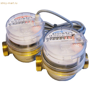 Счётчик х/в импульсный СХи Ду 15 40C L=80мм в комплекте 10л/имп Водоприбор - 030-0137