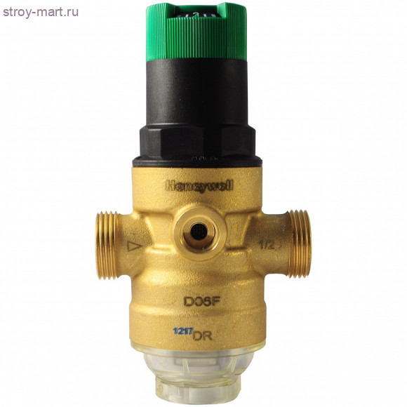 Регулятор давления с вых. под манометр и шкалой регулировки D06F г/в мембранный латунь 1/2 НР нак. гайка Ру25 1.5-6.0 бар Honeywell D06F-1/2 B Регулятор давления с вых. под манометр и шкалой регулировки D06F г/в мембранный латунь 1/2 НР нак. гайка Ру25 1.5-6.0 бар Honeywell D06F-1/2 B