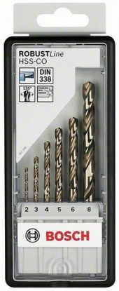 6 СВЕРЛ HSS-CO 2/3/4/5/6/8ММ ROBUST LINE - 2607019924