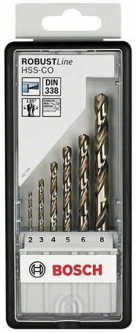 6 СВЕРЛ HSS-CO 2/3/4/5/6/8ММ ROBUST LINE - 2607019924