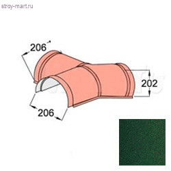 Y-образный элемент полукруглого конька начальный Decra Classic/Roman Хвойный лес - С-000113331 Y-образный элемент полукруглого конька начальный Decra Classic/Roman Хвойный лес - С-000113331