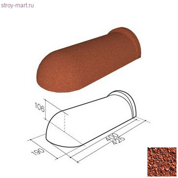 Конек полукруглый 190 Gerard (Spanish red 231), L полезная=405мм - С-000115705