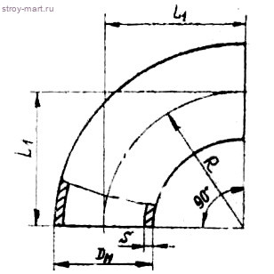Отвод сталь бесшовный крутоизогнутый 90гр Дн 26,9х2,0 (Ду 20) под приварку ГОСТ 17375-2001 - 027-7635 Отвод сталь бесшовный крутоизогнутый 90гр Дн 26,9х2,0 (Ду 20) под приварку ГОСТ 17375-2001 - 027-7635
