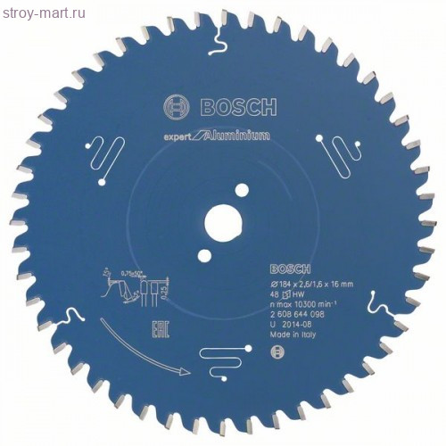 Цирк диск Expert for Aluminium 184x16x2.6/1.6x48T - 2608644098 Цирк диск Expert for Aluminium 184x16x2.6/1.6x48T - 2608644098