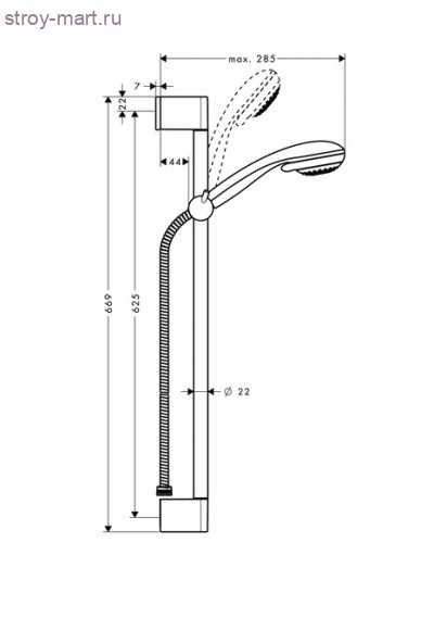 Душевой набор Crometta 85 Multi/Unica'Crometta 0,65 м, ?’ Crometta 85 27767000 Душевой набор Crometta 85 Multi/Unica'Crometta 0,65 м, ?’ Crometta 85 27767000
