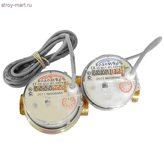 Счётчик х/в импульсный СХи Ду 15 40C L=80мм без комплекта 10л/имп Водоприбор - 030-0424