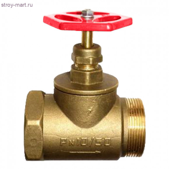 Клапан пожарн латунь 15б3р А52 Ду 50 Ру10 ВР/НР угловой БАЗ - 016-0082