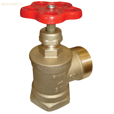 Клапан пожарн латунь 15б3р А52 Ду 50 Ру10 ВР/НР угловой БАЗ - 016-0082