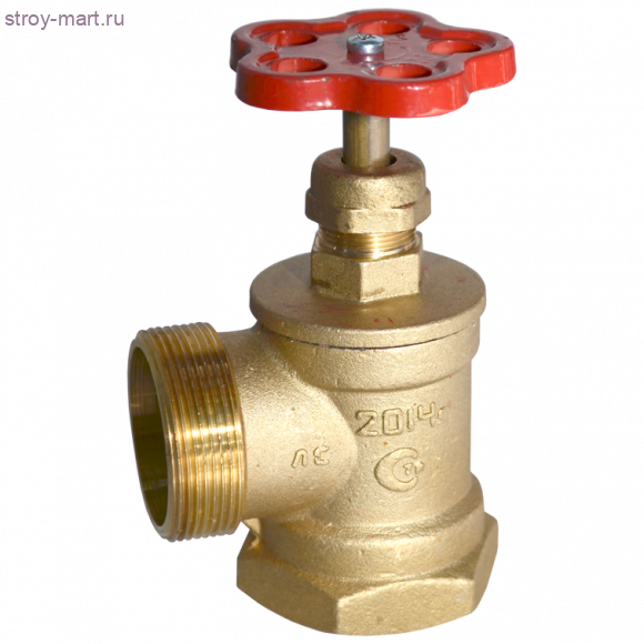 Клапан пожарн латунь 15б3р А52 Ду 50 Ру10 ВР/НР угловой БАЗ - 016-0082