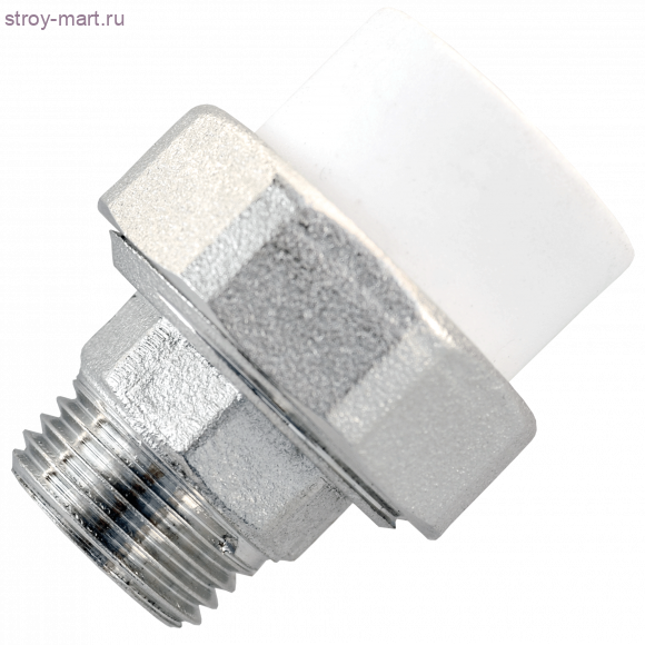 Муфта PP-R комбинированн разъемная белый Дн 25x3/4 НР РосТурПласт 10644 - 4640014210581 Муфта PP-R комбинированн разъемная белый Дн 25x3/4 НР РосТурПласт 10644 - 4640014210581