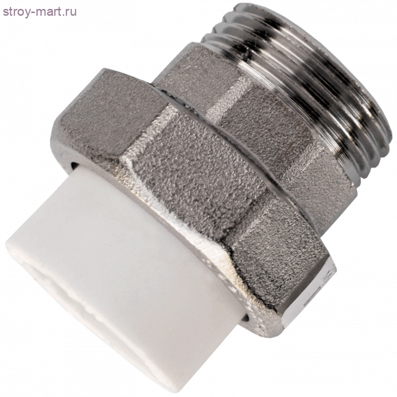 Муфта PP-R комбинированн разъемная белый Дн 25x3/4 НР РосТурПласт 10644 - 4640014210581 Муфта PP-R комбинированн разъемная белый Дн 25x3/4 НР РосТурПласт 10644 - 4640014210581