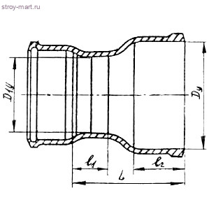 Патрубок чугун канализационн Ду 150х100 б/нап ГОСТ 6942-98 переходн - 027-1849