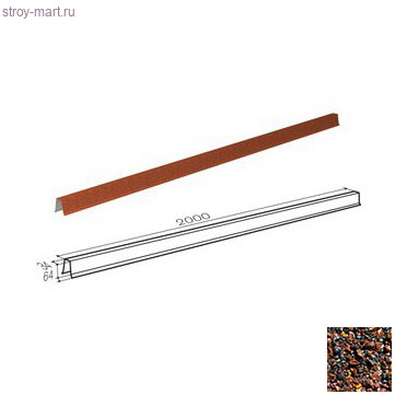 Конек прямоугольный Gerard (Chestnut 121), L=2м - С-000113669 Конек прямоугольный Gerard (Chestnut 121), L=2м - С-000113669