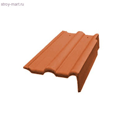 Браас Франкфуртская боковая цементно-песчаная черепица, правая, красный (3 шт./м.п.) - С-000115779 Браас Франкфуртская боковая цементно-песчаная черепица, правая, красный (3 шт./м.п.) - С-000115779