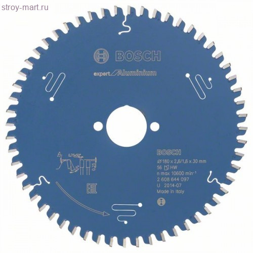 Цирк диск Expert for Aluminium 180x30x2.6/1.6x56T - 2608644097 Цирк диск Expert for Aluminium 180x30x2.6/1.6x56T - 2608644097