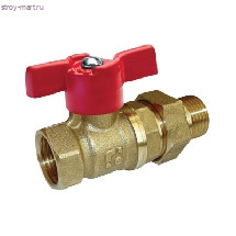 Кран шаровой латунь 11б27п1 Ду 15 ВР/НР нак/г бабочка БАЗ А302мр - 4606034160176 Кран шаровой латунь 11б27п1 Ду 15 ВР/НР нак/г бабочка БАЗ А302мр - 4606034160176