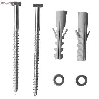 Крепление D6х90 для унитаза КТ-90 комплект шурупов шестигранников, б/колпачка сталь шайба - 013-0583 Крепление D6х90 для унитаза КТ-90 комплект шурупов шестигранников, б/колпачка сталь шайба - 013-0583