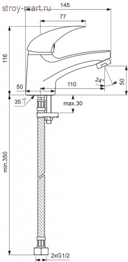 Смеситель одноруч для умывальника Орион хром к/затвор короткий излив Vidima ВА001АА - 3800861043386 Смеситель одноруч для умывальника Орион хром к/затвор короткий излив Vidima ВА001АА - 3800861043386