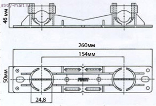 Шаблон серый L=154мм под смеситель Firat - 4606034033890