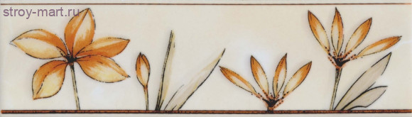 Бордюр нзкм Цветы песочный (200х57мм), 30 шт в уп. - С-000114375